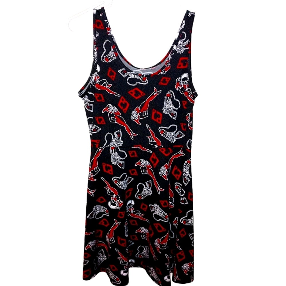 Harley quinn skater dress red and black novelty L